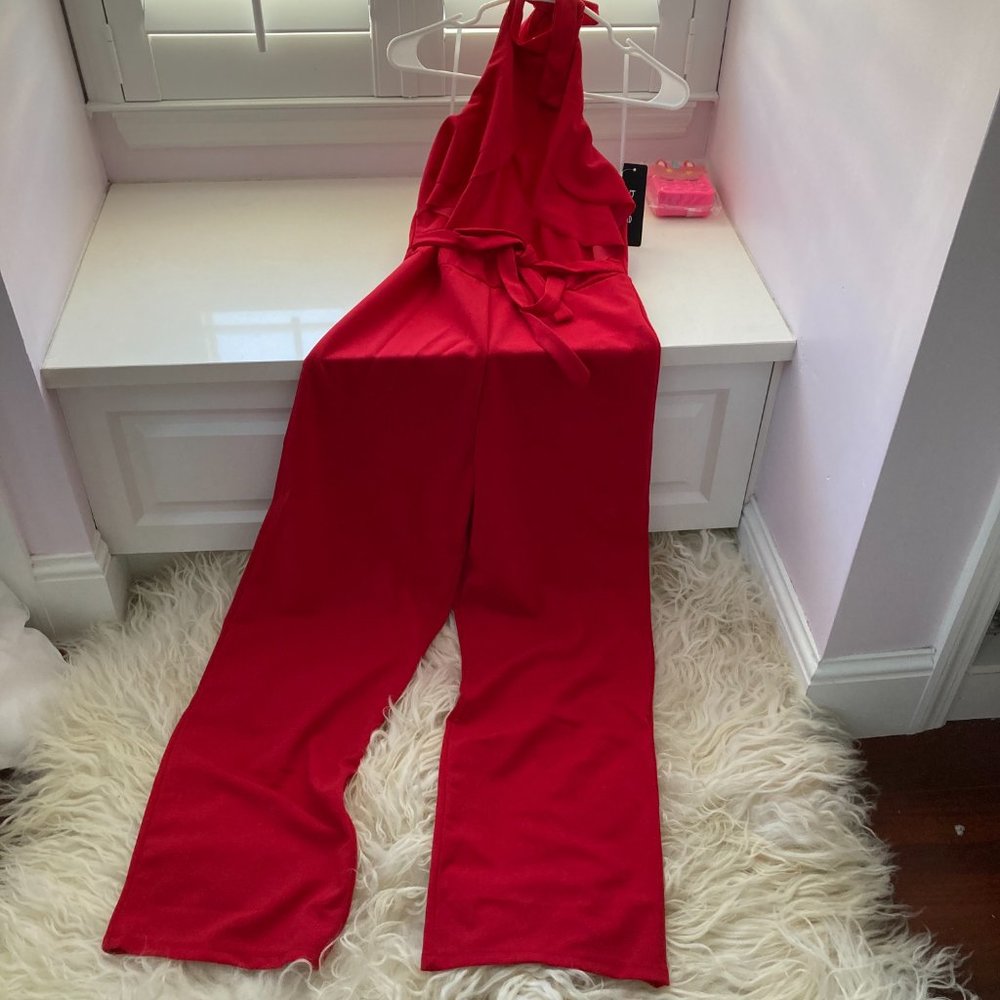 bebe Halter Neck Jumpsuit - Picture 2 of 14